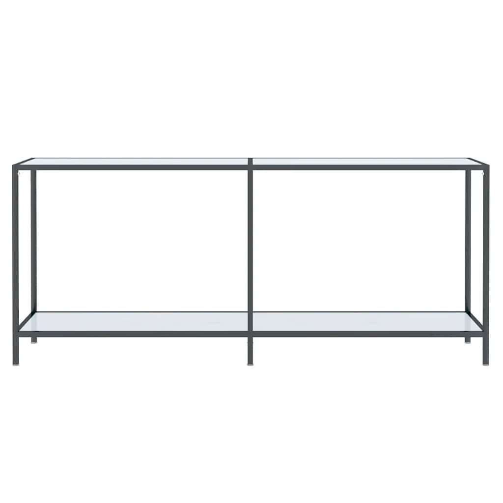 Avlastningsbord Konsollbord Vit 180x35x75,5 cm härdat glas