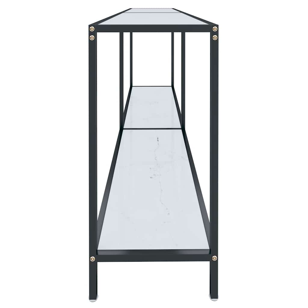 Avlastningsbord Konsollbord Vit 180x35x75,5 cm härdat glas