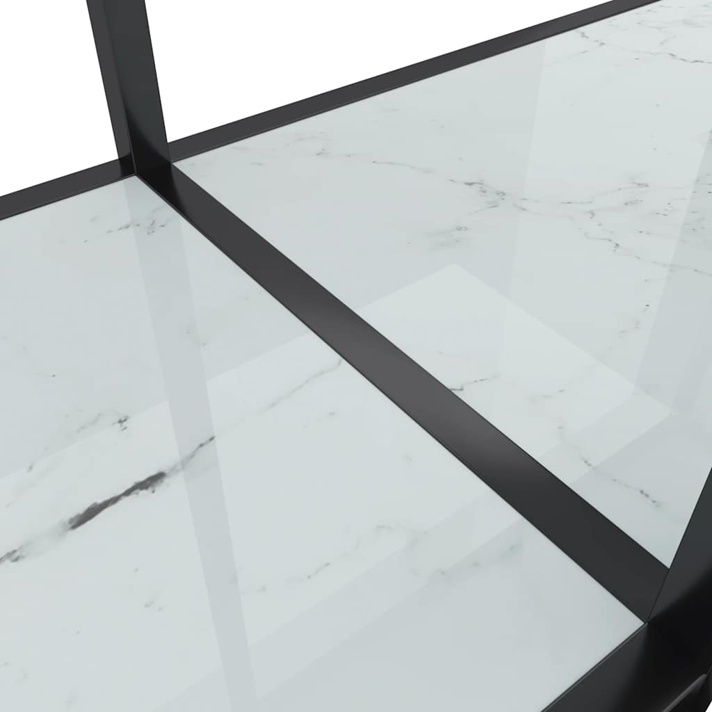 Avlastningsbord Konsollbord Vit 180x35x75,5 cm härdat glas