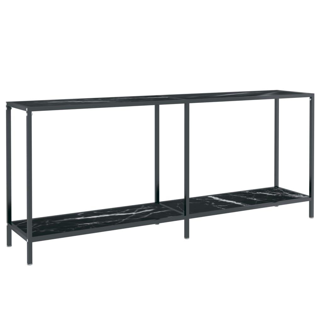 Avlastningsbord Konsollbord Svart 180x35x75,5 cm härdat glas