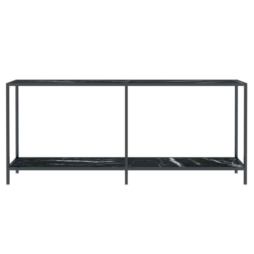 Avlastningsbord Konsollbord Svart 180x35x75,5 cm härdat glas