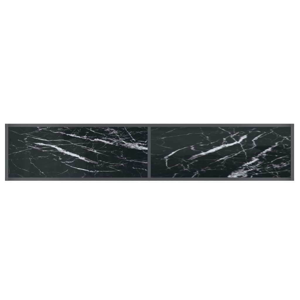 Avlastningsbord Konsollbord Svart 180x35x75,5 cm härdat glas