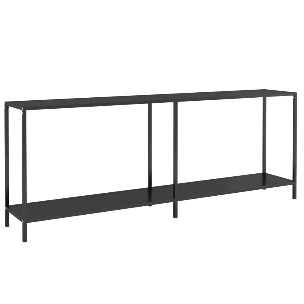 Avlastningsbord Konsollbord Svart 200x35x75,5 cm härdat glas