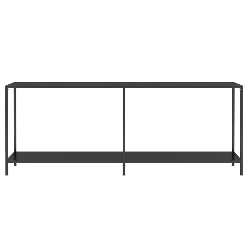 Avlastningsbord Konsollbord Svart 200x35x75,5 cm härdat glas