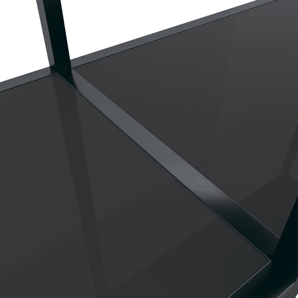 Avlastningsbord Konsollbord Svart 200x35x75,5 cm härdat glas
