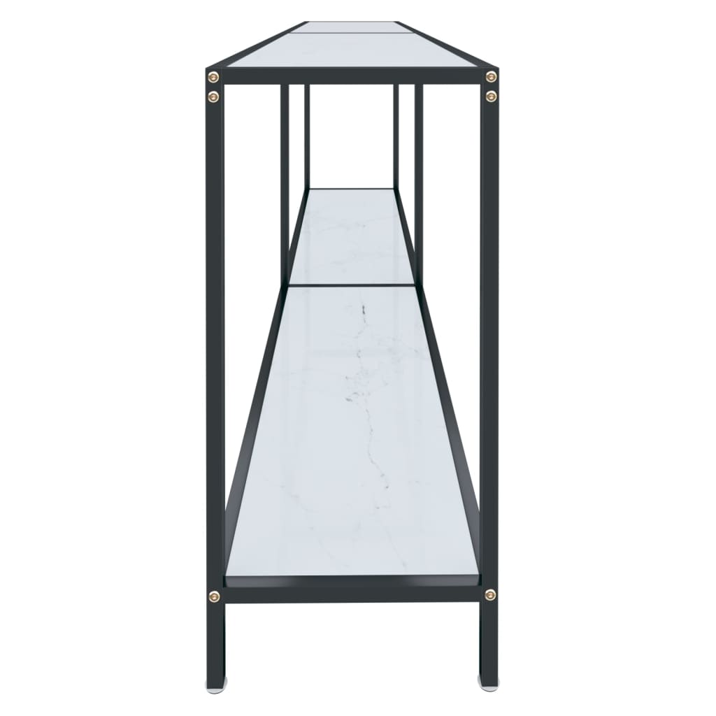 Avlastningsbord Konsollbord Vit 200x35x75,5 cm härdat glas
