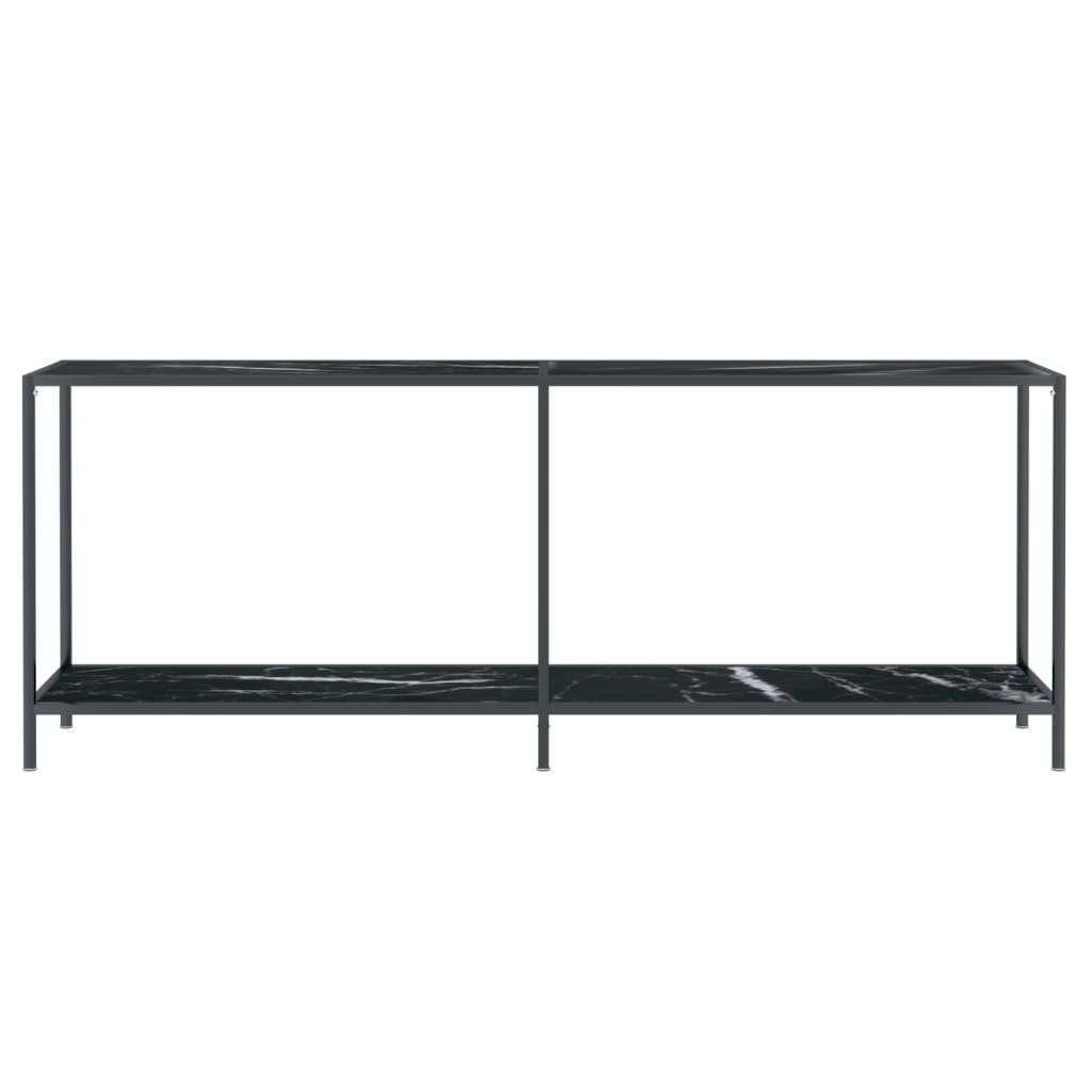 Avlastningsbord Konsollbord Svart 200x35x75,5 cm härdat glas