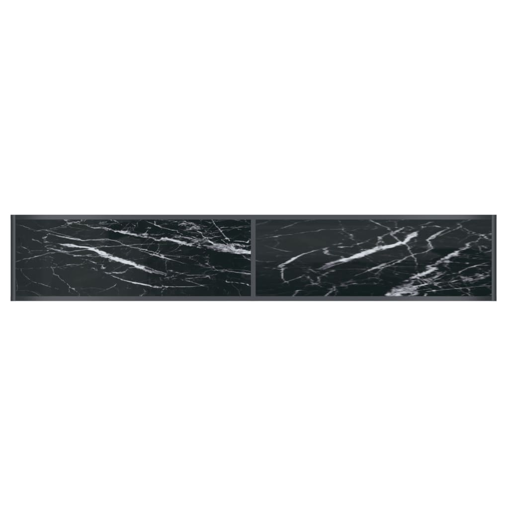 Avlastningsbord Konsollbord Svart 200x35x75,5 cm härdat glas