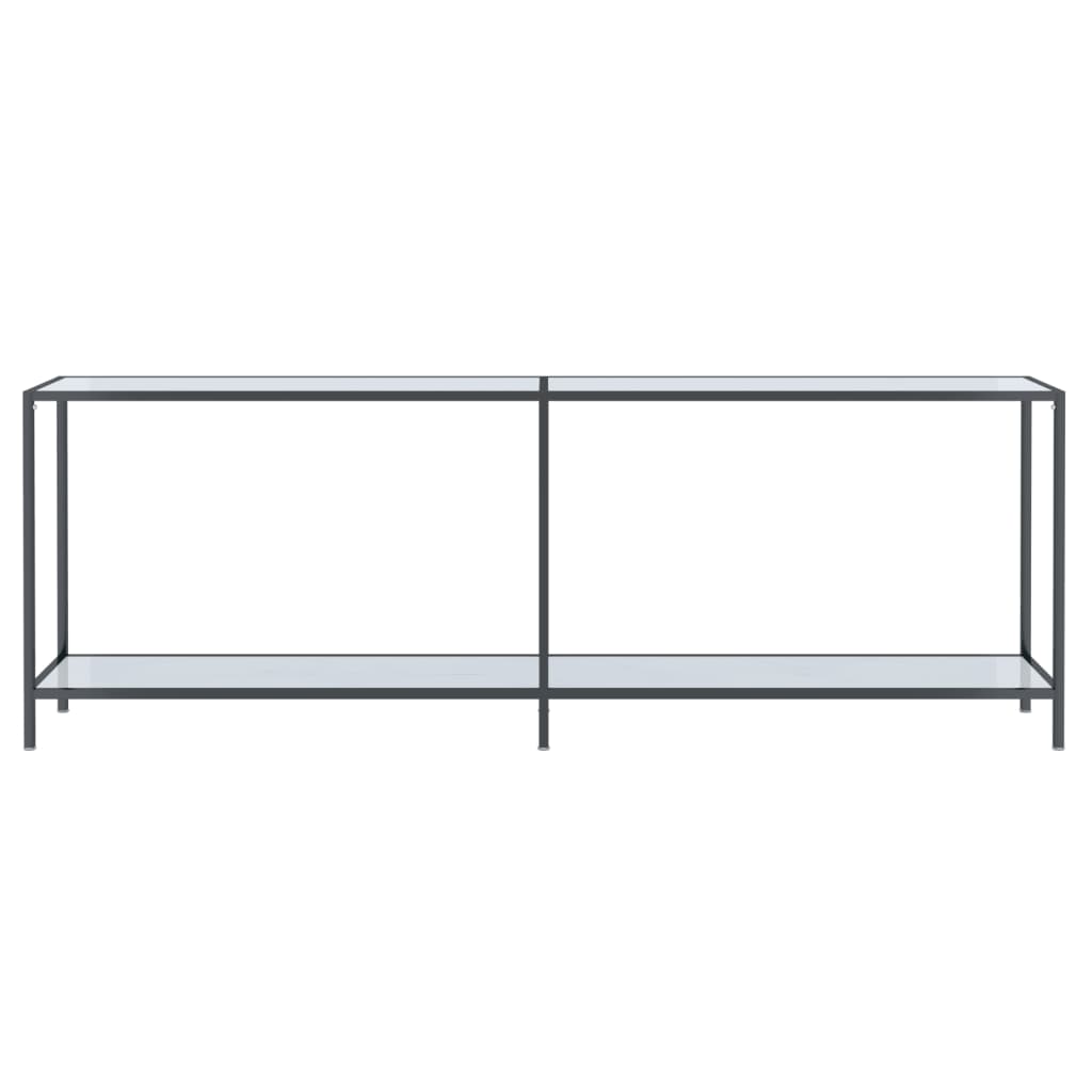 Avlastningsbord Konsollbord Vit 220x35x75,5 cm härdat glas