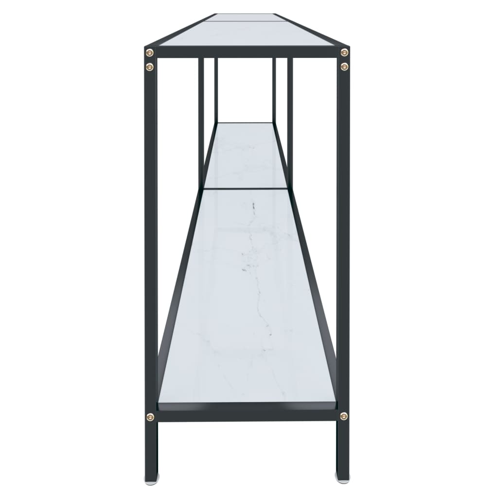 Avlastningsbord Konsollbord Vit 220x35x75,5 cm härdat glas