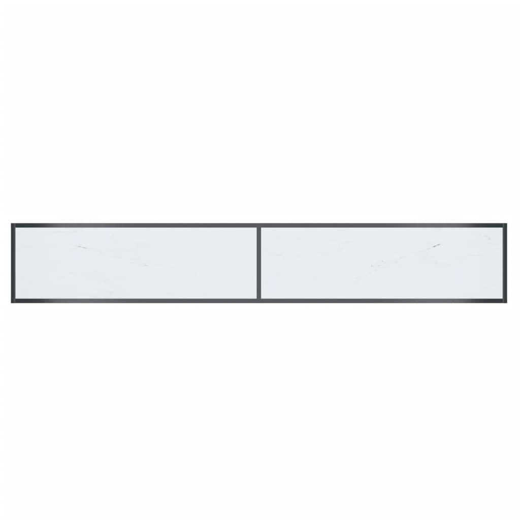 Avlastningsbord Konsollbord Vit 220x35x75,5 cm härdat glas