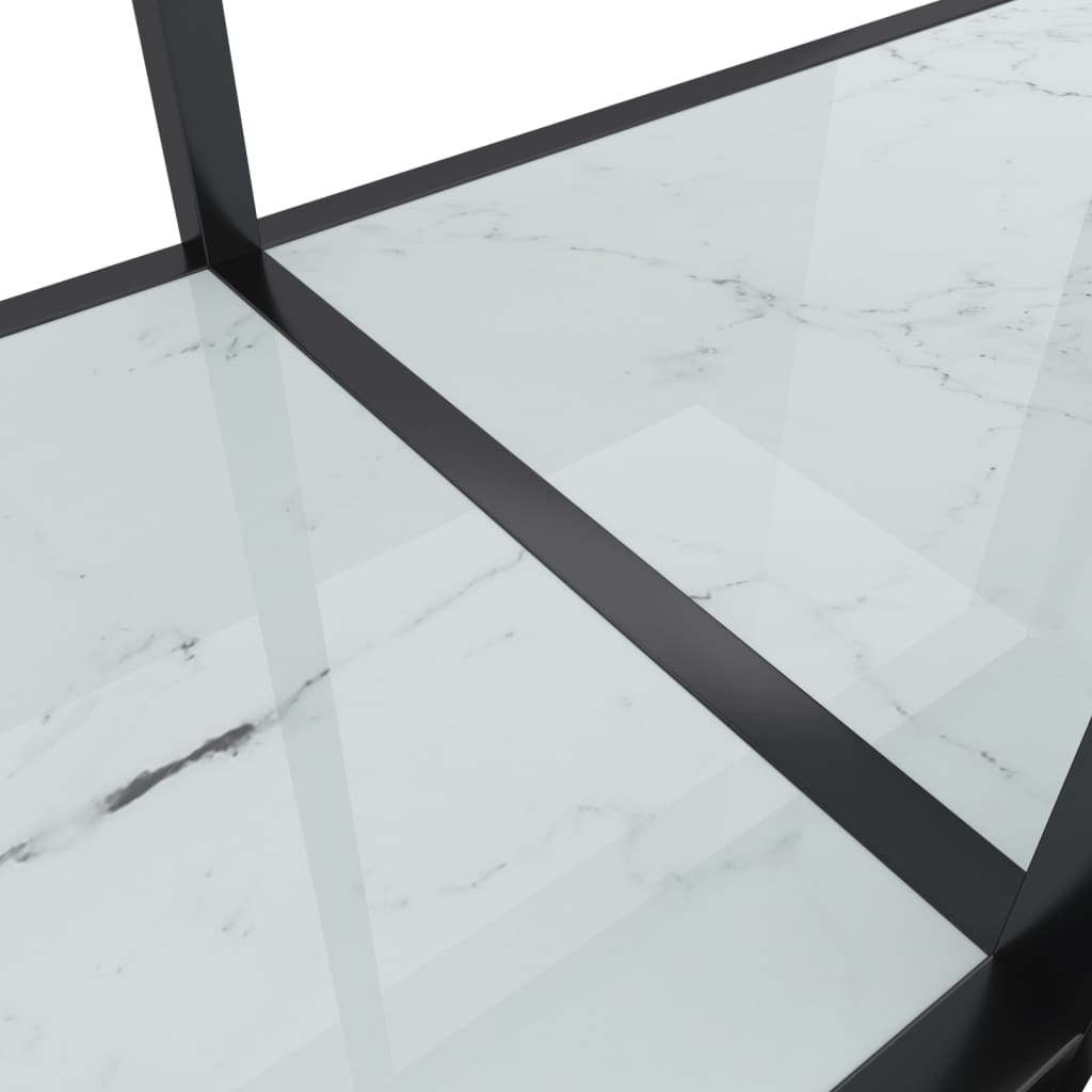 Avlastningsbord Konsollbord Vit 220x35x75,5 cm härdat glas