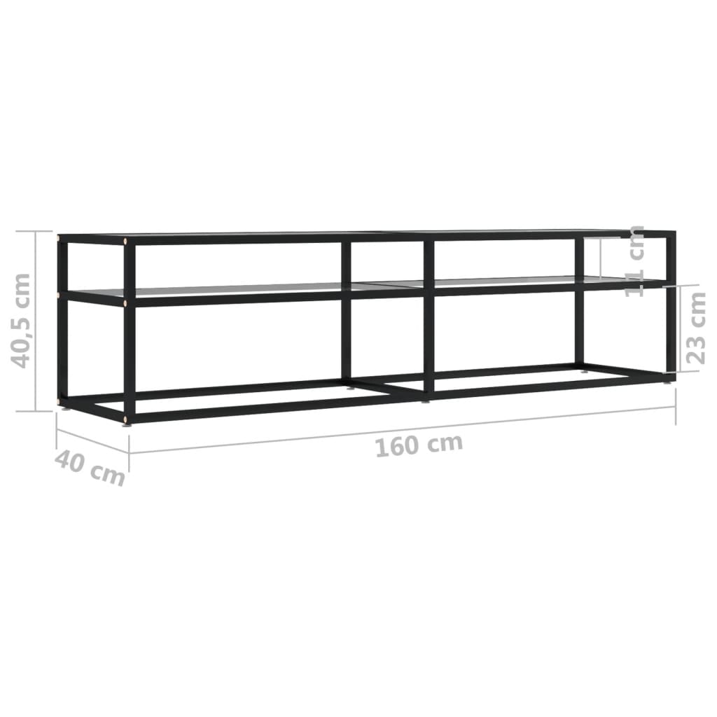 TV-Möbel DIV. TV-Bänk transparent 160x40x40,5 cm härdat glas
