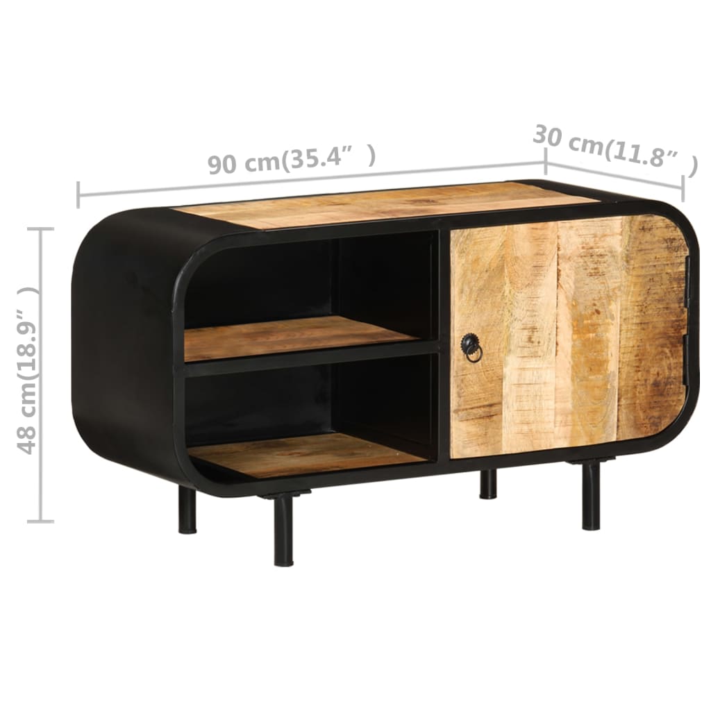 TV-bänk 90x30x48 cm grovt mangoträ