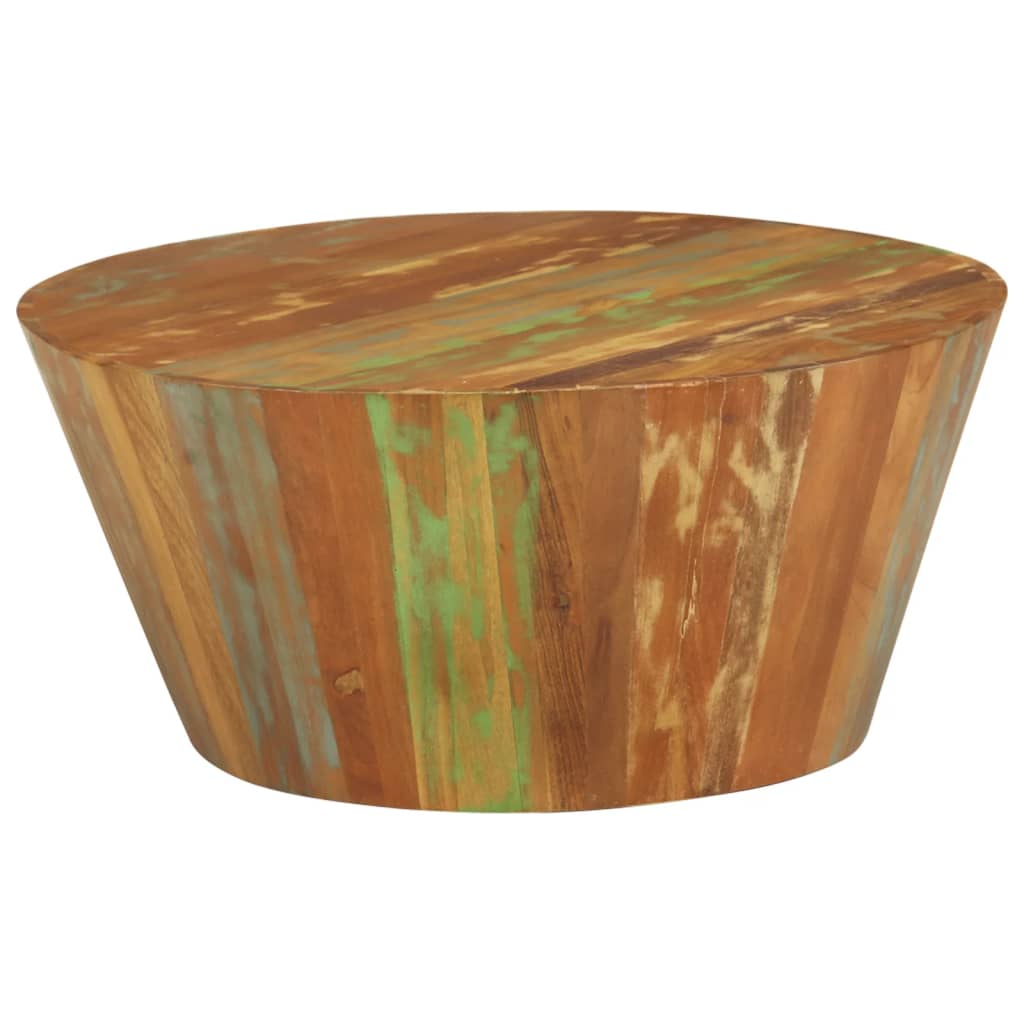 Soffbord Trä Ø65x31 cm massivt återvunnet trä