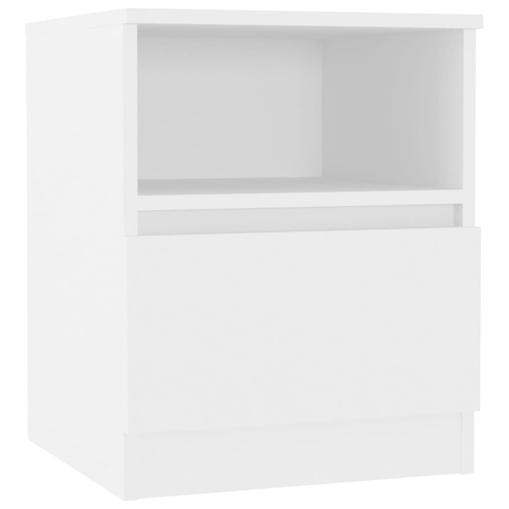 Sängbord 2 st vit 40x40x50 cm konstruerat trä