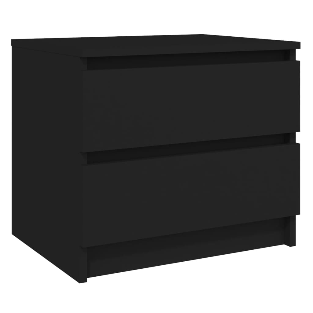 Sängbord 2 st svart 50x39x43,5 cm konstruerat trä