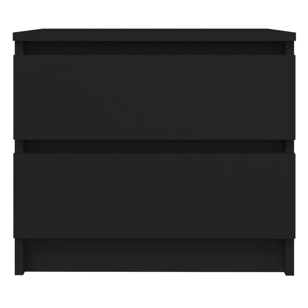 Sängbord 2 st svart 50x39x43,5 cm konstruerat trä