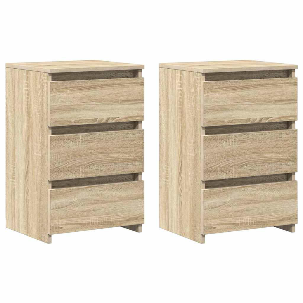 Sängbord 2 st sonoma-ek 40x35x62,5 cm konstruerat trä