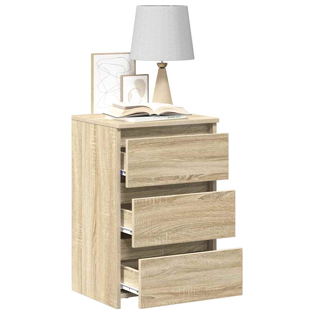 Sängbord 2 st sonoma-ek 40x35x62,5 cm konstruerat trä