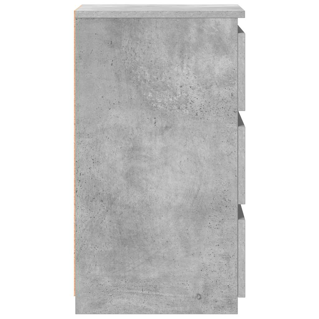 Sängbord 2 st betonggrå 40x35x62,5 cm konstruerat trä