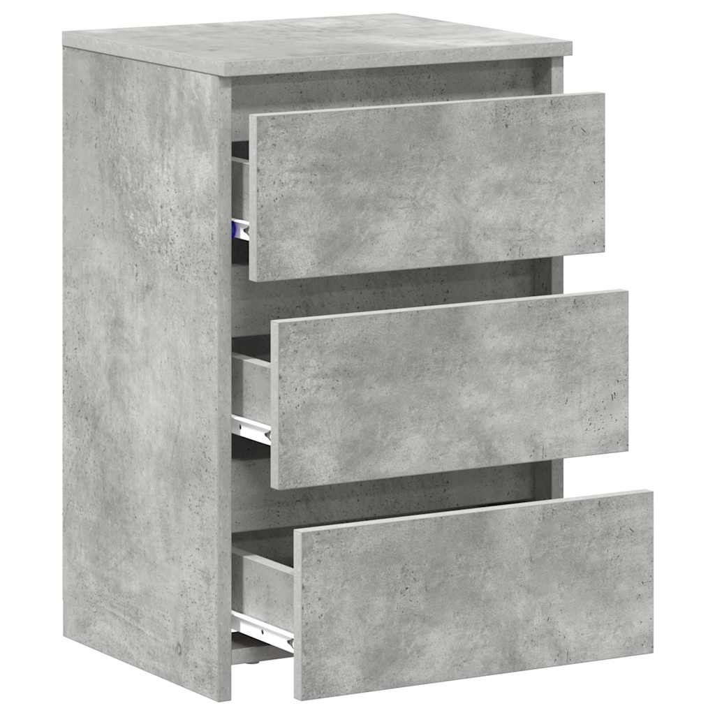 Sängbord 2 st betonggrå 40x35x62,5 cm konstruerat trä