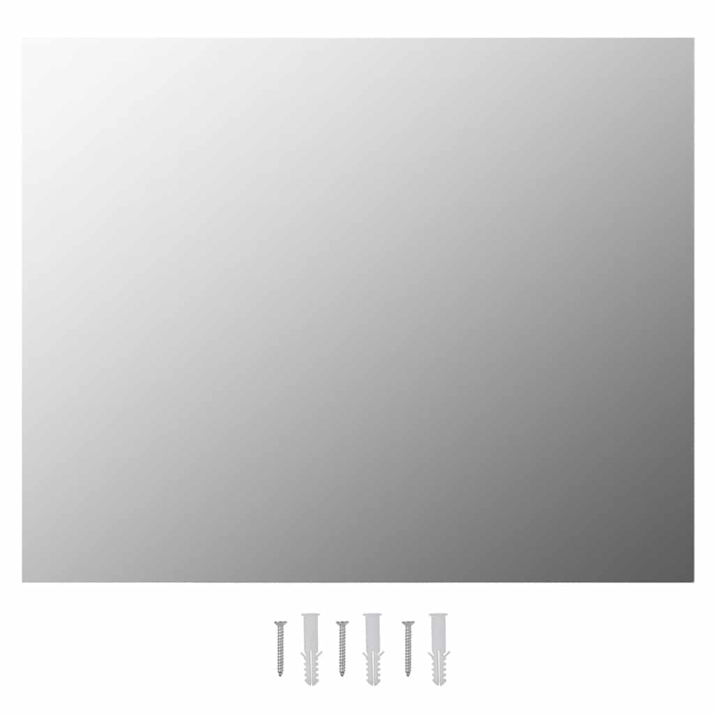 Väggspegel utan ram LED-belysning rektangulär