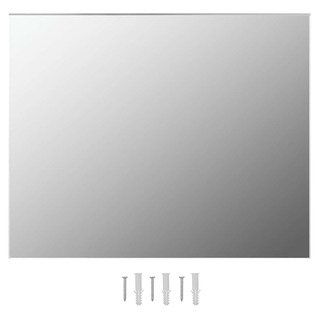 Väggspegel utan ram LED-belysning rektangulär