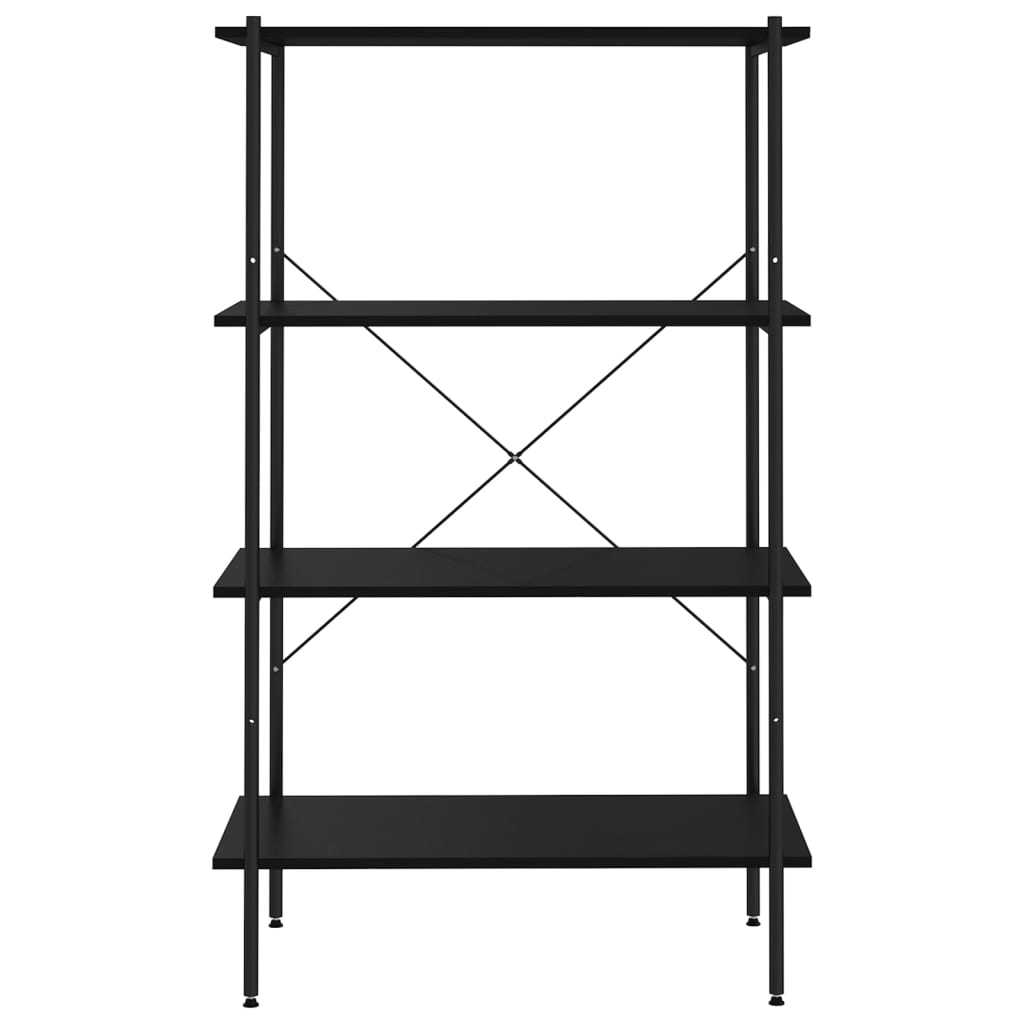 Hyllenhet med 4 hyllplan svart 80x40x130 cm