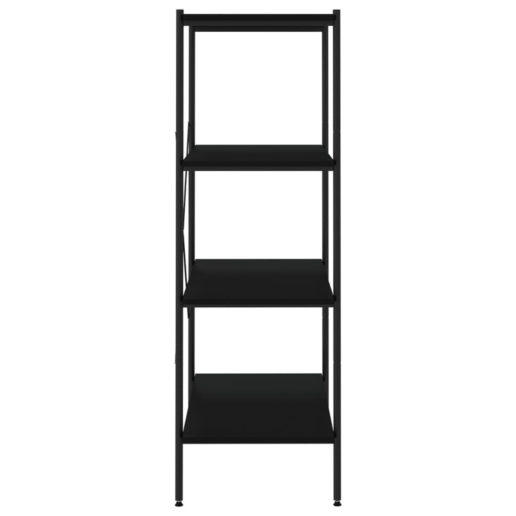 Hyllenhet med 4 hyllplan svart 80x40x130 cm