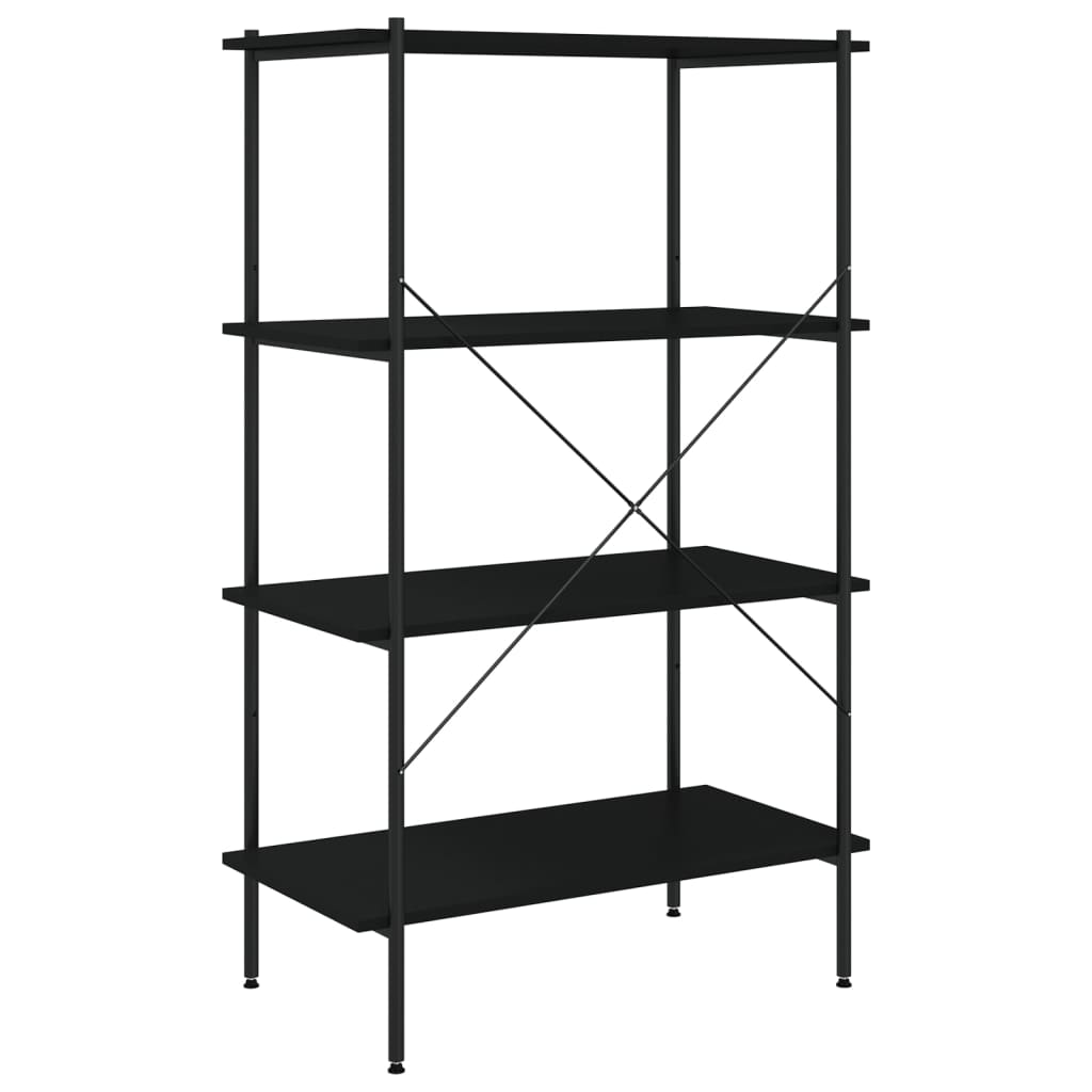 Hyllenhet med 4 hyllplan svart 80x40x130 cm