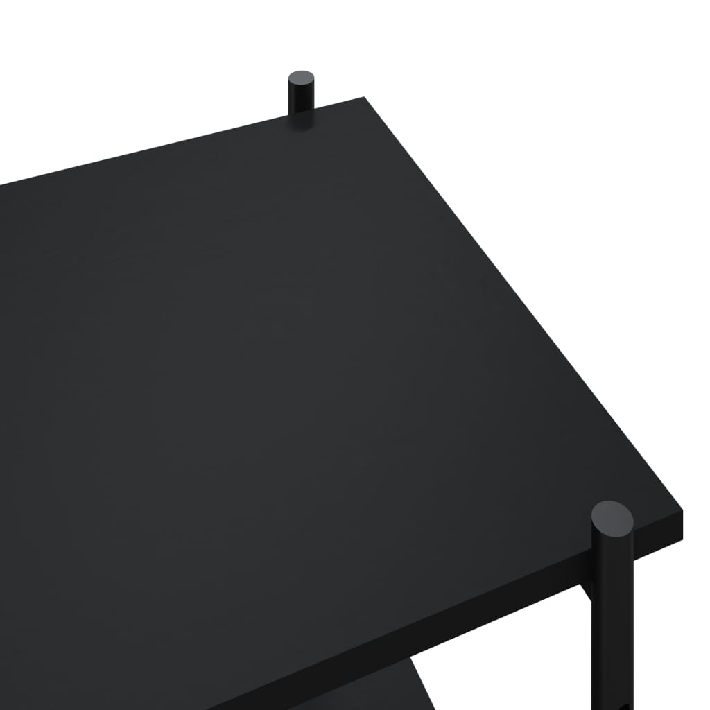 Hyllenhet med 4 hyllplan svart 80x40x130 cm