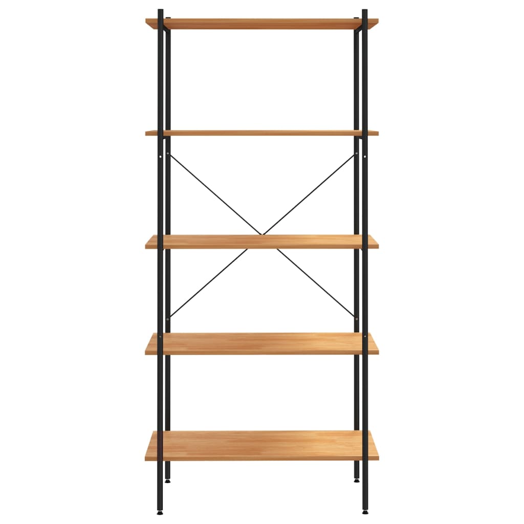 Hyllenhet med 5 hyllplan svart och ek 80x40x163 cm