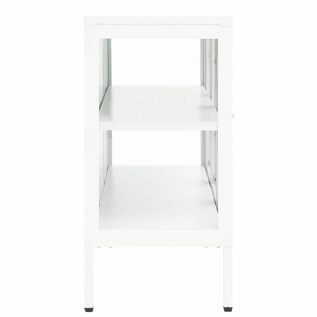Skänk Vit 105x35x70 cm stål och glas