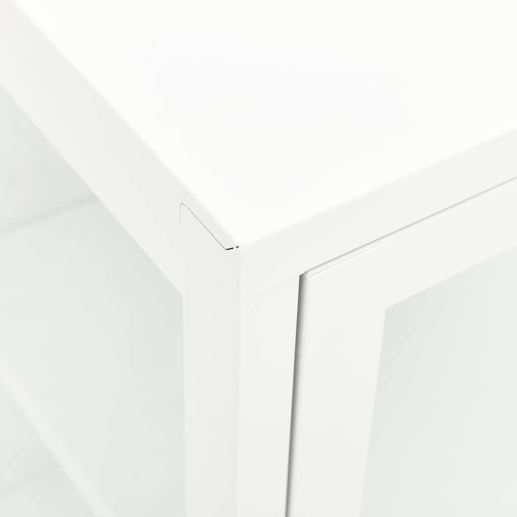 Skänk Vit 105x35x70 cm stål och glas