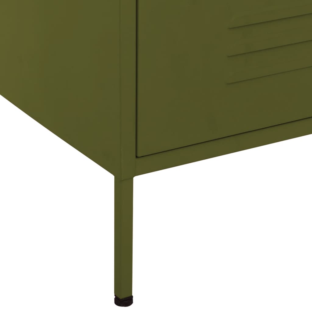 Byrå DIV. olivgrön 80x35x101,5 cm stål