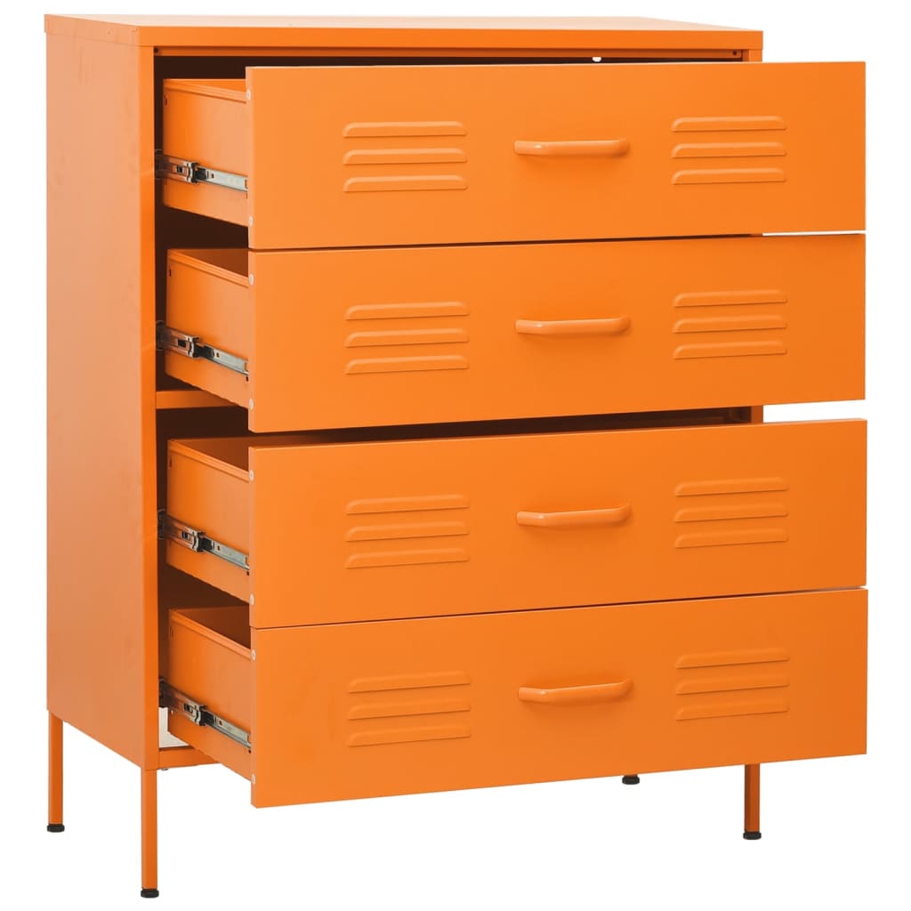 Byrå DIV. orange 80x35x101,5 cm stål