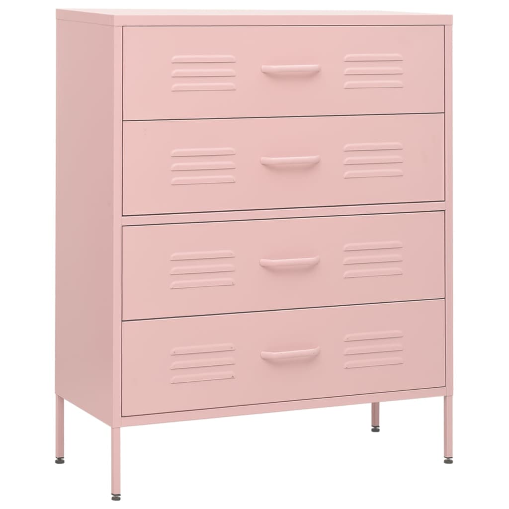 Byrå DIV. rosa 80x35x101,5 cm stål