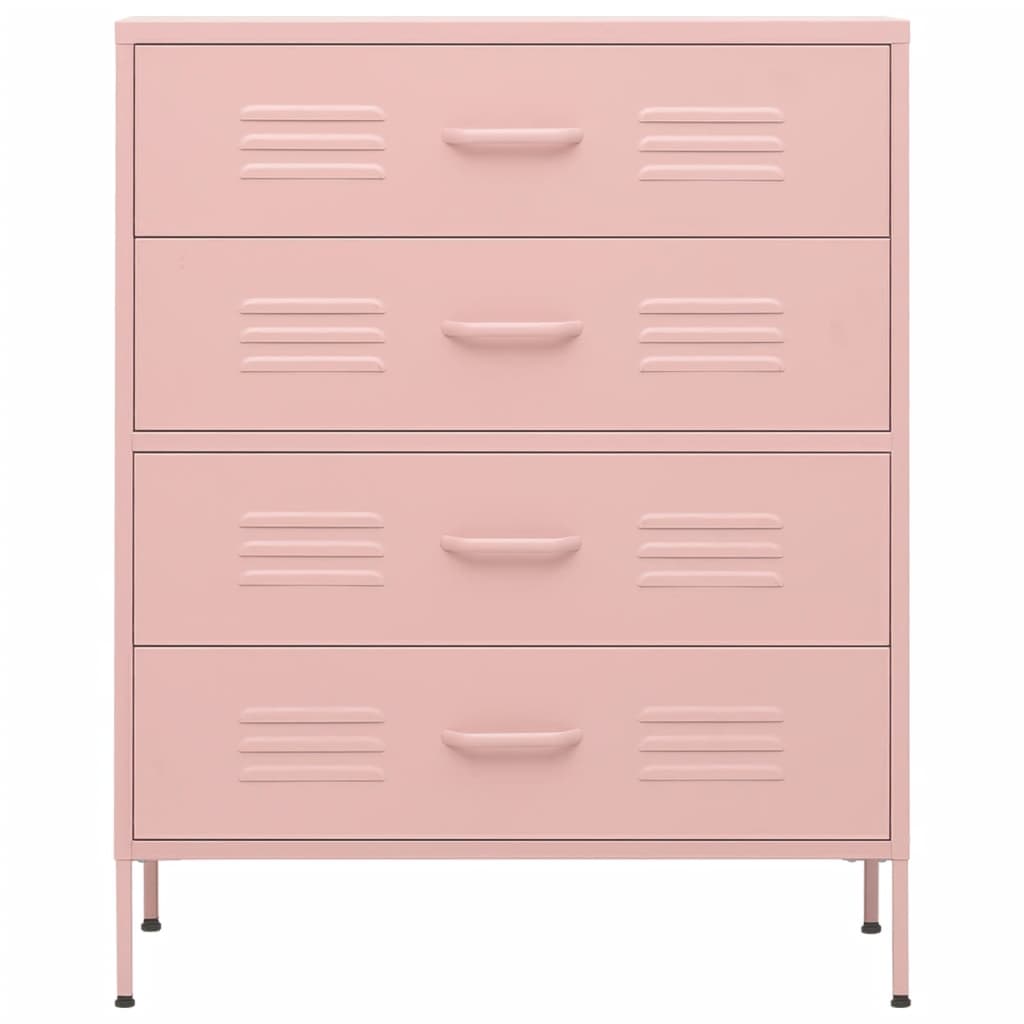 Byrå DIV. rosa 80x35x101,5 cm stål