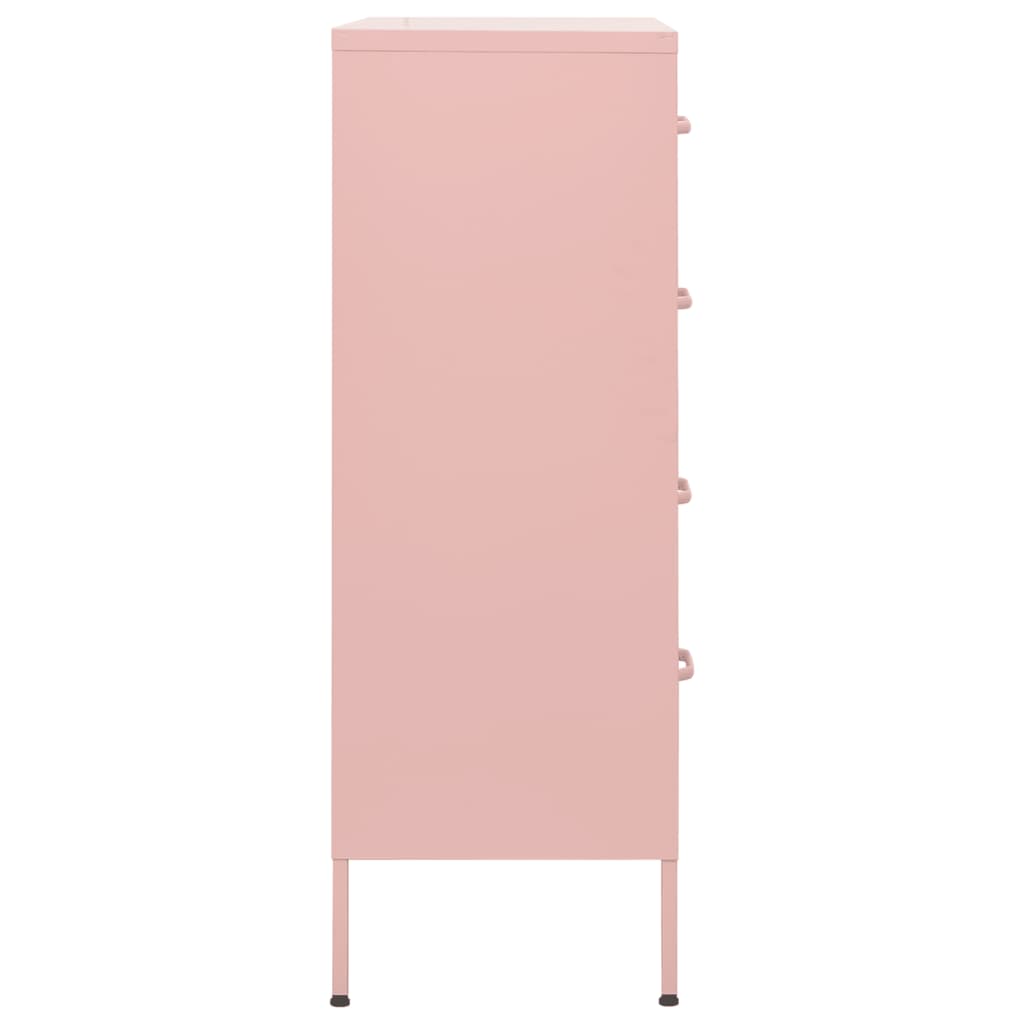 Byrå DIV. rosa 80x35x101,5 cm stål