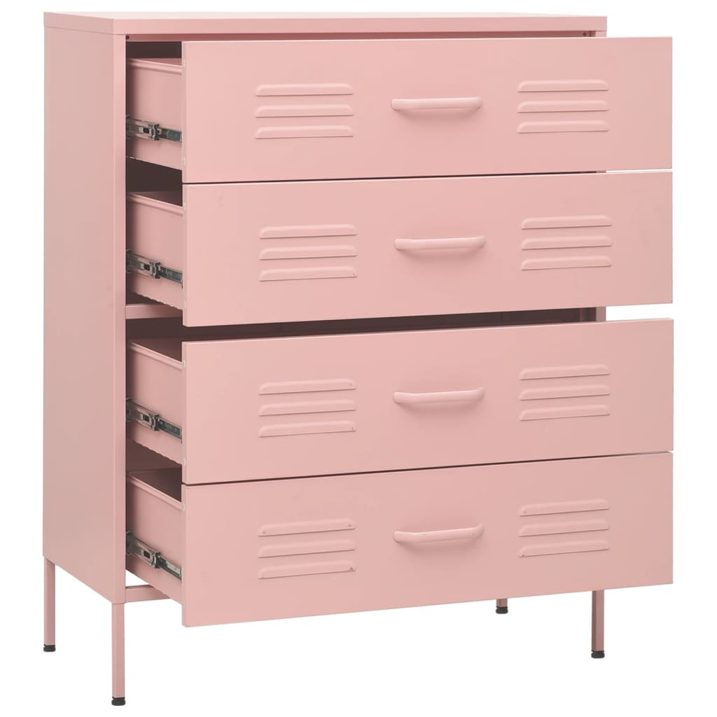 Byrå DIV. rosa 80x35x101,5 cm stål