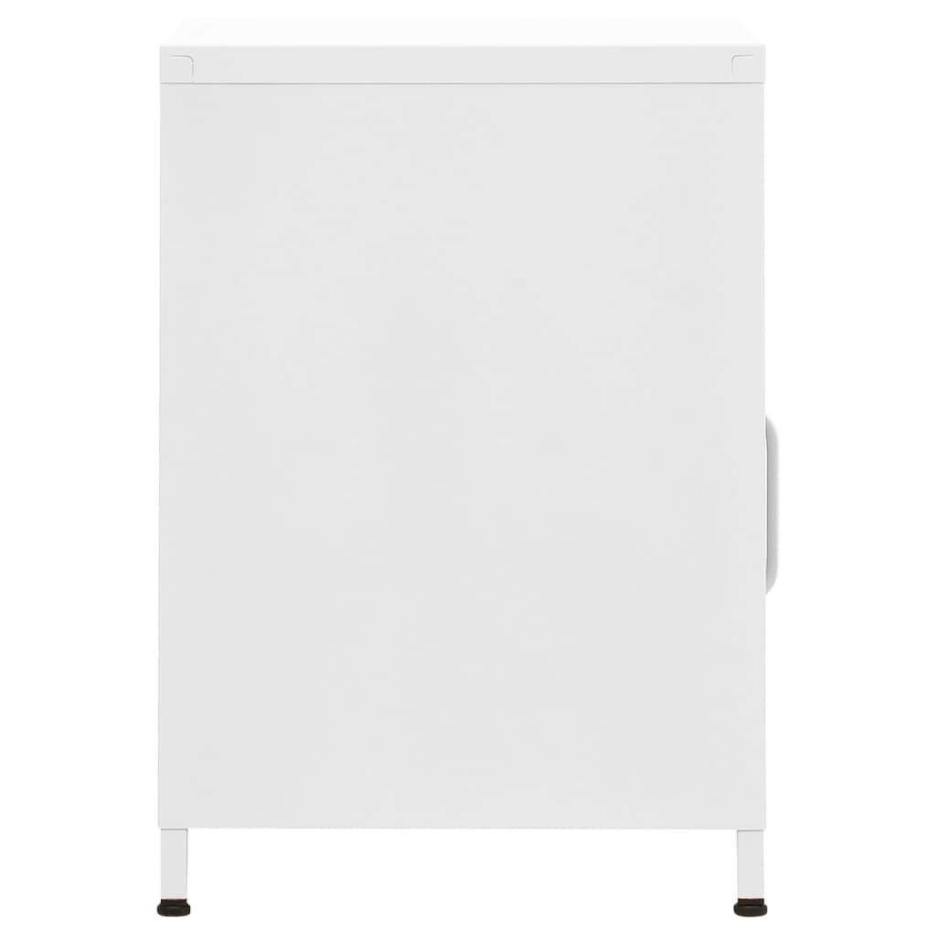 Sängbord vit 35x35x51 cm stål