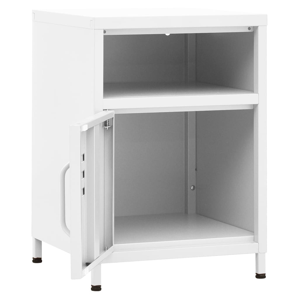 Sängbord vit 35x35x51 cm stål