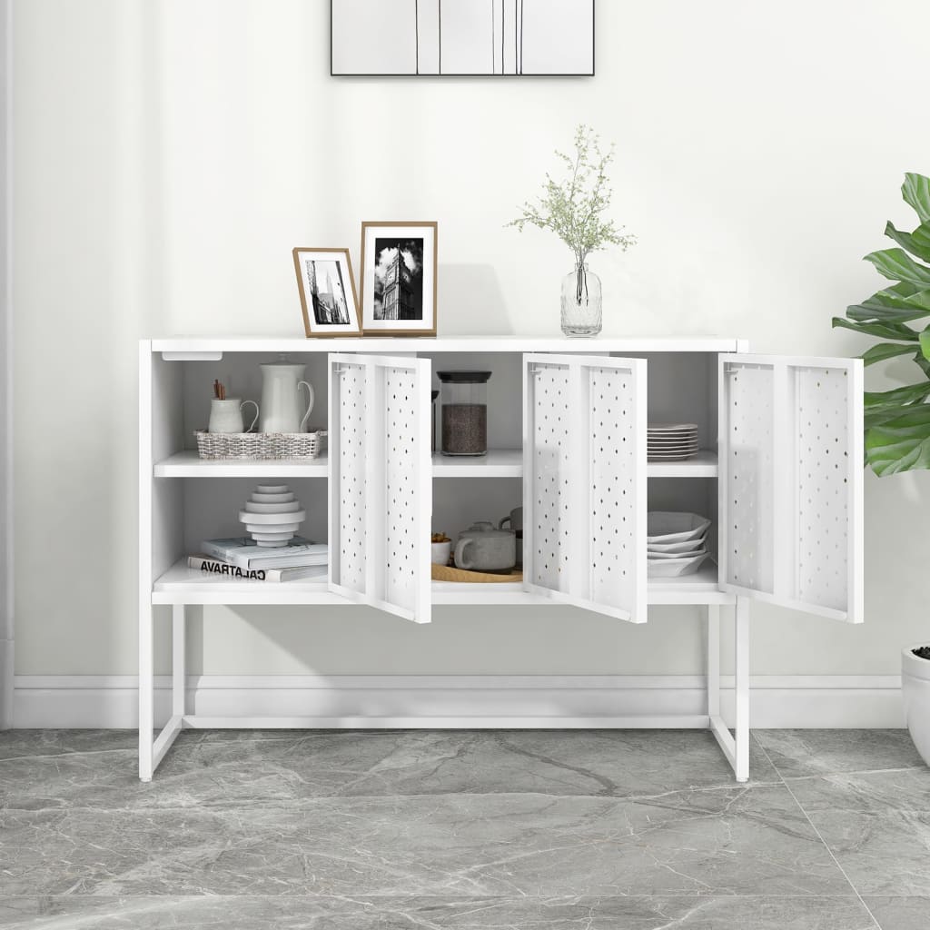 Skänk Vit 105x35x75 cm stål