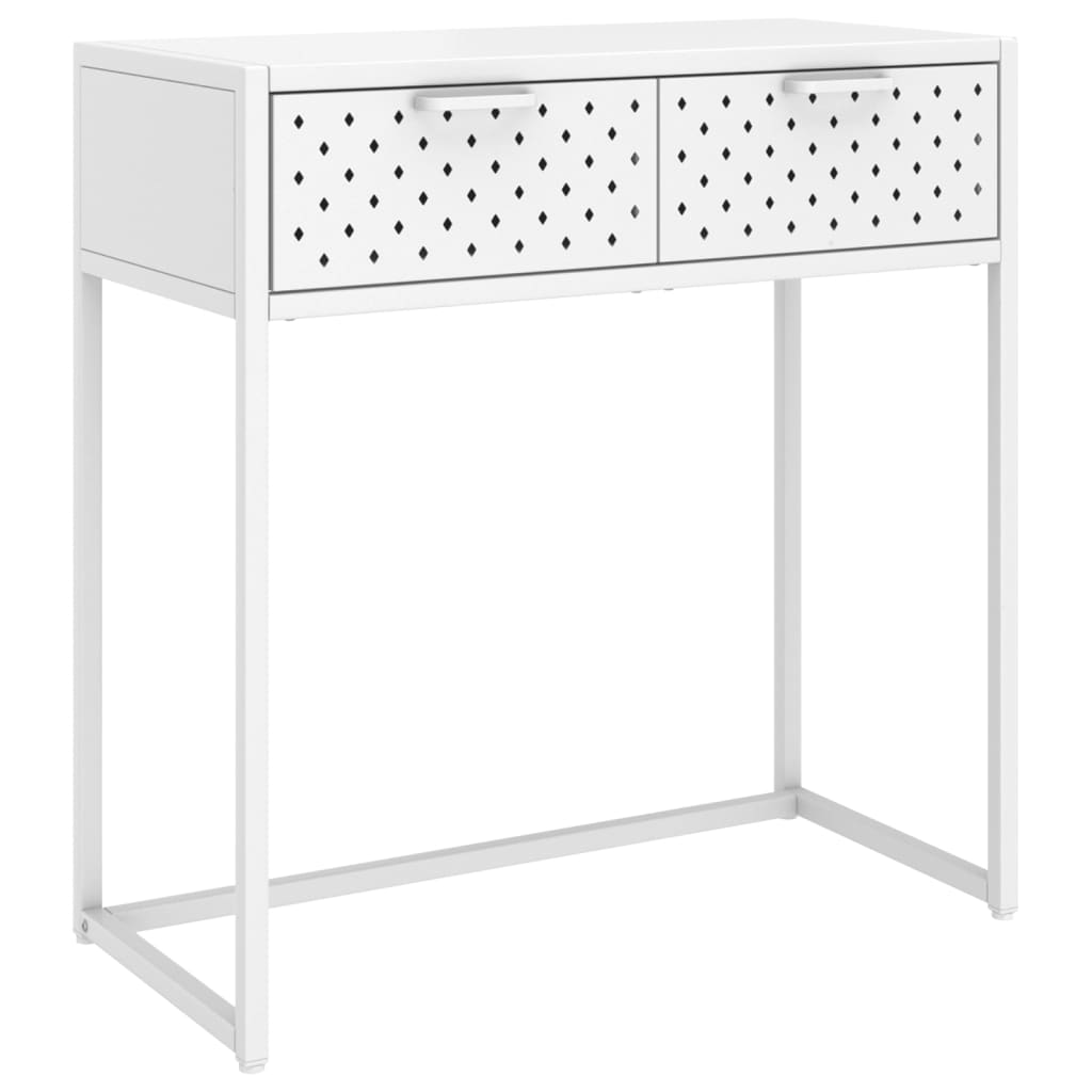 Avlastningsbord Konsollbord Vit 72x35x75 cm stål