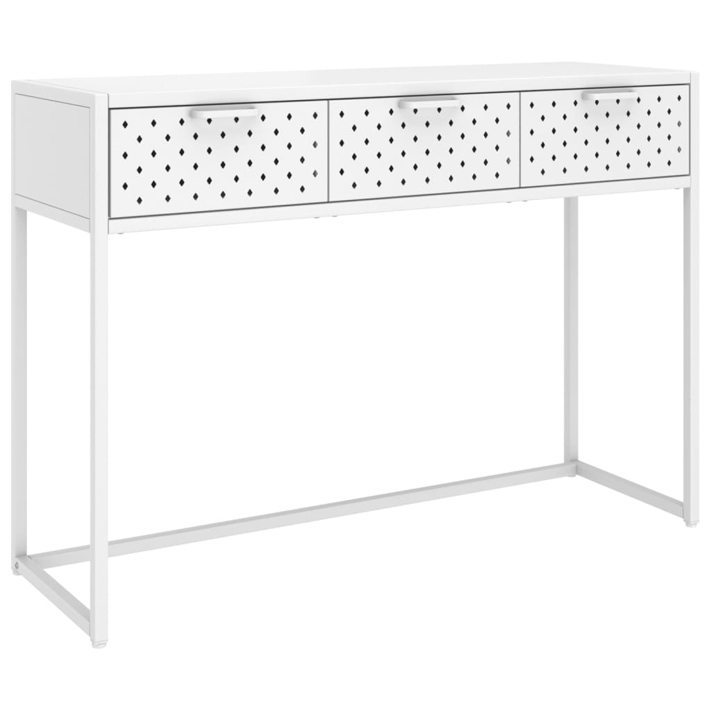 Avlastningsbord Konsollbord Vit 106x35x75 cm stål