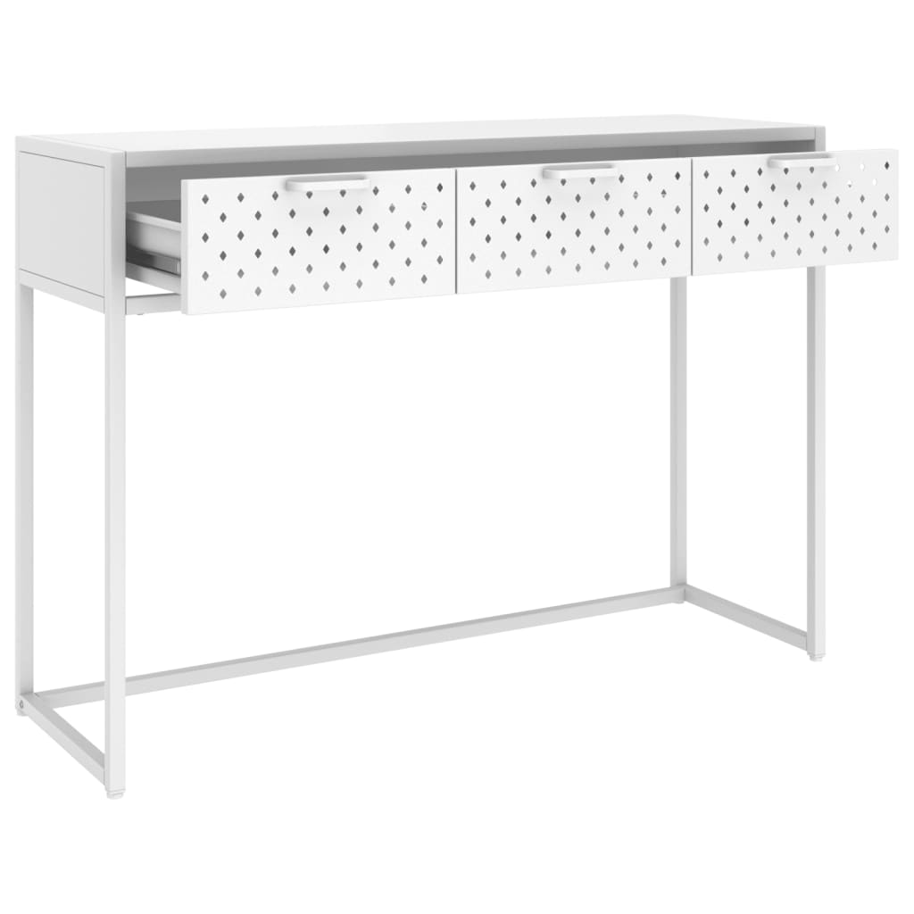 Avlastningsbord Konsollbord Vit 106x35x75 cm stål