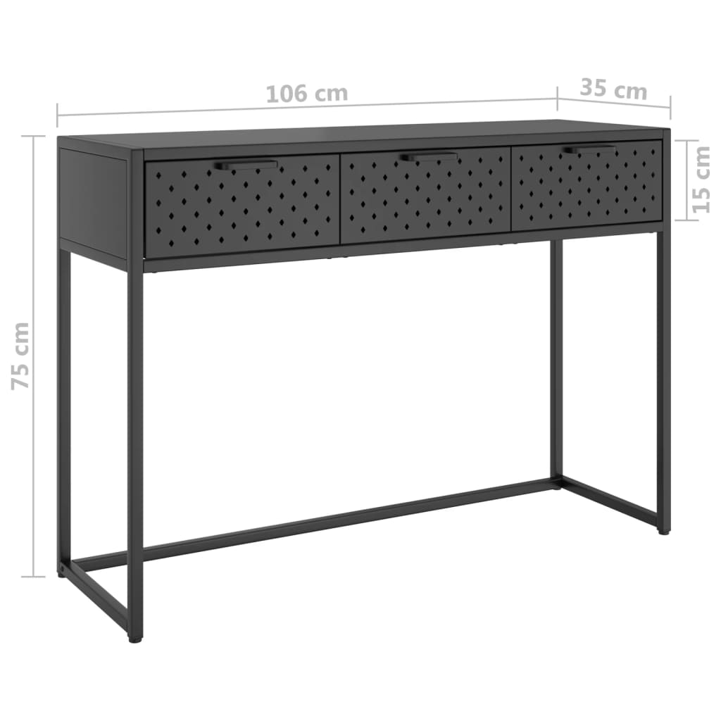 Avlastningsbord Konsollbord DIV. antracit 106x35x75 cm stål