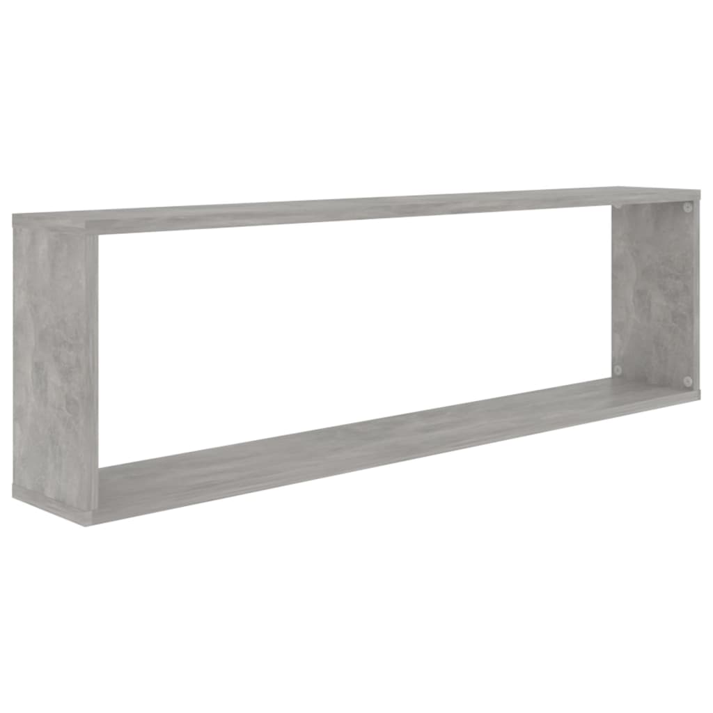 Vägghylla kubformad 6 st betonggrå 100x15x30 cm konstruerat trä