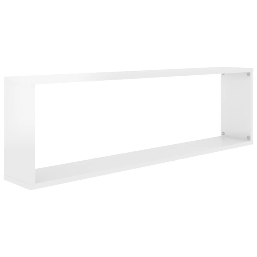 Vägghylla Högglans Vit kub 4st 100x15x30cm